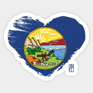 U.S. State - I Love Montana - Montana Flag Sticker